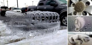 27 автомобилей, из которых мороз сделал ледяные скульптуры
